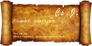 Csanki Jusztusz névjegykártya